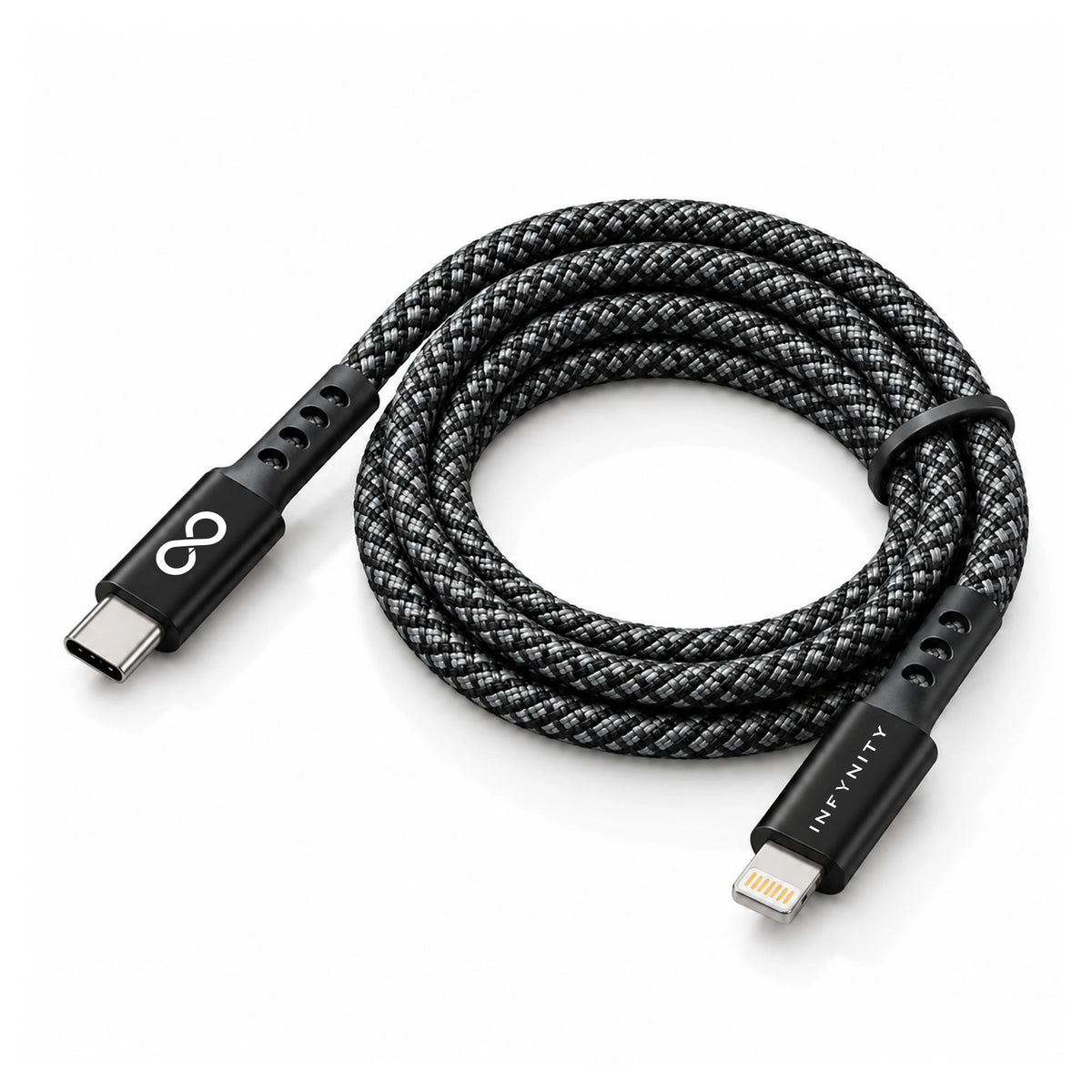 INFYNITY 27W Type-C to Lightning Fast Charging Cable – 1.5M Nylon Braided