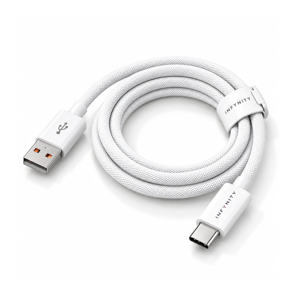 INFYNITY 3A USB-A to Type-C Fast Charging Cable – 1M Nylon Braided