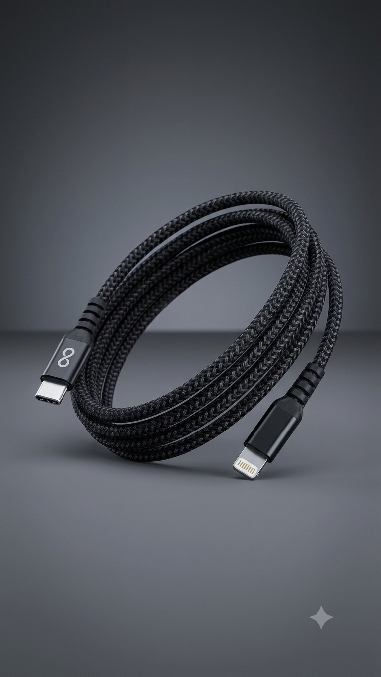 TYPE-C to LIGHTNING CABLE BLACK 27W