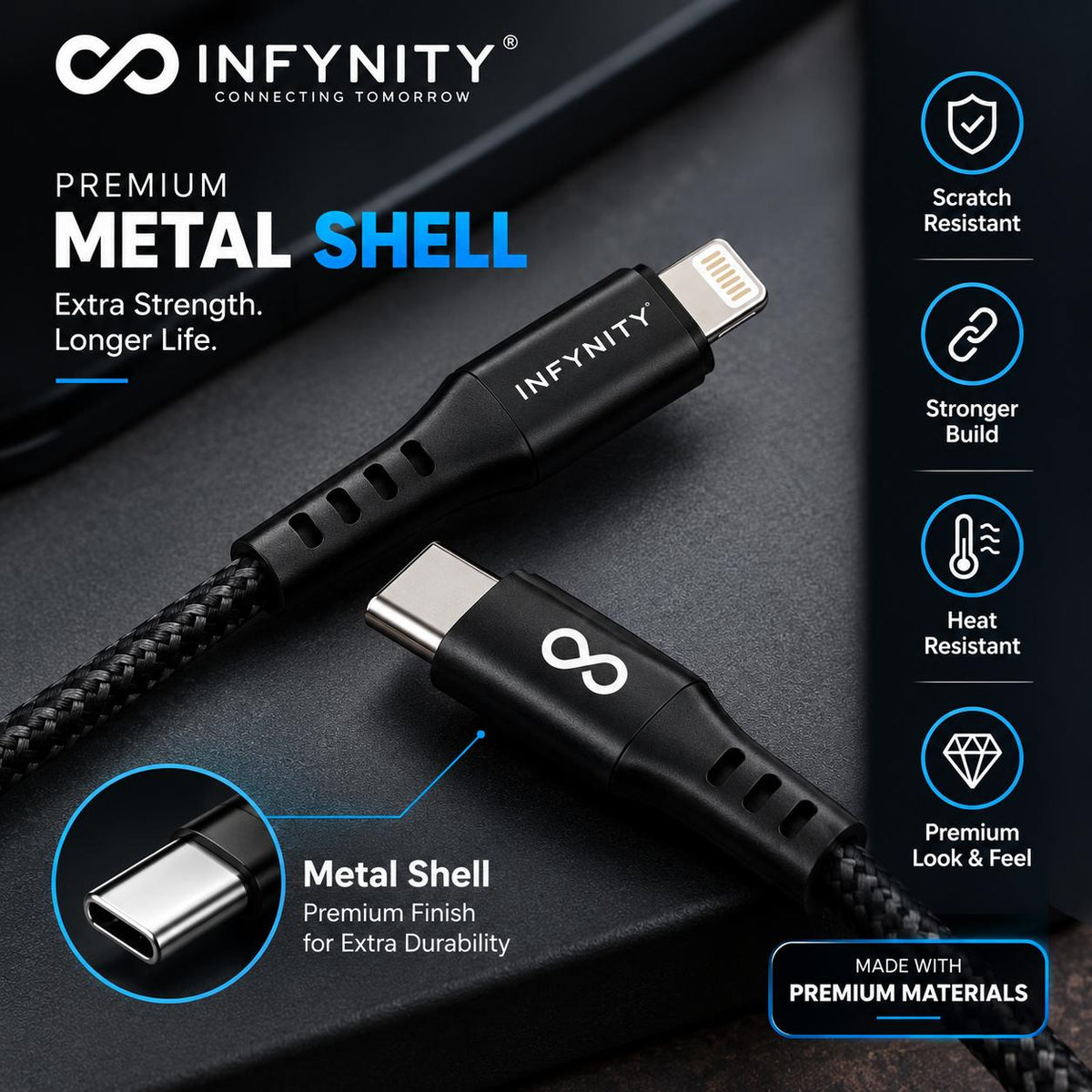 USB TYPE to TYPE-C CABLE BLACK 60W